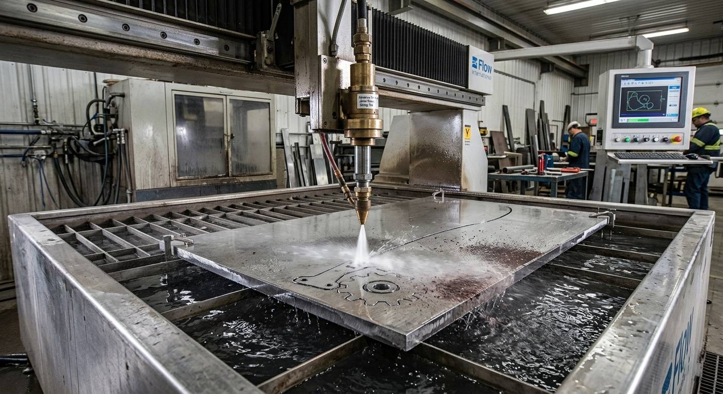 Waterjet cutting machine in operation at SS Group Industries